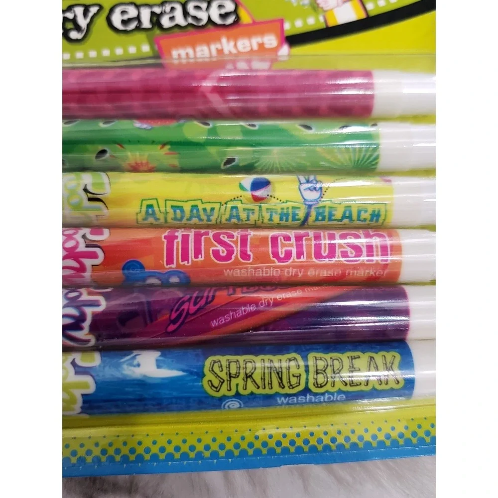 FOOHY‎ Dry Erase Markers Washable Thinline 6 Pack SMELLY Vintage 2006 MONKEY